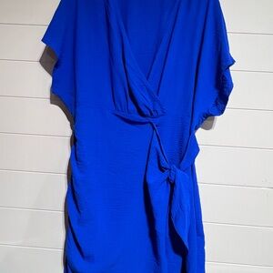 Vibrant Blue Wrap Dress